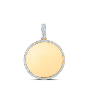 14kt Yellow Gold Mens Round Diamond Memory Circle Charm Pendant 5 Cttw