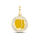 10kt Yellow Gold Mens Baguette Diamond Gemini Sign Charm Pendant 1/2 Cttw