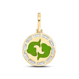 10kt Yellow Gold Mens Baguette Diamond Pisces Charm Pendant 5/8 Cttw