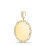 10kt Yellow Gold Mens Round Diamond Memory Circle Charm Pendant 1/2 Cttw