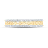 10kt Yellow Gold Womens Round Diamond Band Ring 1/5 Cttw