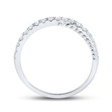 10kt White Gold Womens Round Diamond Stackable Band Ring 1/4 Cttw
