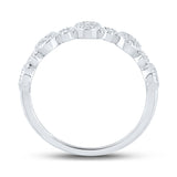 10kt White Gold Womens Round Diamond Stackable Band Ring 1/5 Cttw