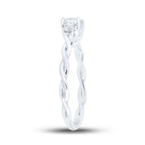 14kt White Gold Princess Diamond 3-stone Bridal Wedding Engagement Ring 1/2 Cttw