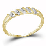 10kt Yellow Gold His Hers Round Diamond Cluster Matching Wedding Set 1/10 Cttw