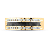 14kt Yellow Gold Mens Round Diamond Wedding Band Ring 1/3 Cttw