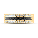 14kt Yellow Gold Mens Round Diamond Wedding Band Ring 1/3 Cttw