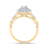 14kt Yellow Gold Womens Princess Diamond Fashion Ring 3/8 Cttw