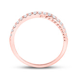 10kt Rose Gold Womens Round Diamond Stackable Band Ring 1/4 Cttw