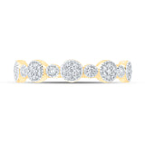10kt Yellow Gold Womens Round Diamond Stackable Band Ring 1/5 Cttw