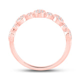 10kt Rose Gold Womens Round Diamond Stackable Band Ring 1/5 Cttw