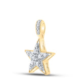 10kt Yellow Gold Womens Round Diamond Star Pendant 1/4 Cttw