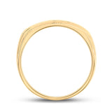 14kt Yellow Gold Mens Round Diamond Triple Row Machine-set Band Ring 1/2 Cttw