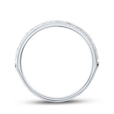 14kt White Gold Womens Round Diamond Wedding Single Row Band 1/5 Cttw