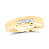 10kt Yellow Gold His Hers Round Diamond Halo Matching Wedding Set 1/3 Cttw