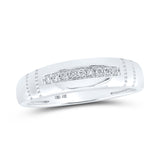 10kt White Gold His Hers Round Diamond Cluster Matching Wedding Set 1/2 Cttw