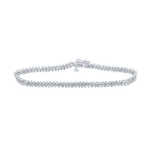10kt White Gold Womens Round Diamond Tennis Bracelet 1-1/2 Cttw