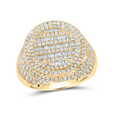 10kt Yellow Gold Mens Baguette Diamond Circle Ring 3-3/8 Cttw
