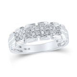 10kt White Gold His Hers Round Diamond Cluster Matching Wedding Set 1 Cttw
