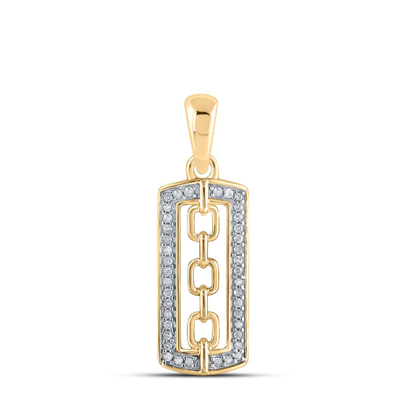 10kt Yellow Gold Womens Round Diamond Fashion Pendant 1/10 Cttw
