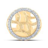 10kt Yellow Gold Mens Round Diamond Nugget Circle Ring 3/4 Cttw