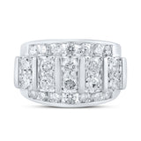 14kt White Gold Mens Round Diamond Band Ring 4 Cttw