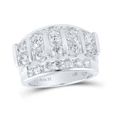14kt White Gold Mens Round Diamond Band Ring 4 Cttw