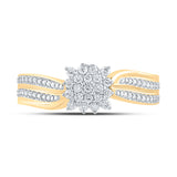 10kt Yellow Gold Womens Round Diamond Cluster Ring 1/5 Cttw