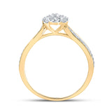 10kt Yellow Gold Womens Round Diamond Cluster Ring 1/5 Cttw