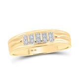 10kt Yellow Gold His Hers Round Diamond Square Matching Wedding Set 1/3 Cttw