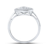10kt White Gold Womens Round Diamond Circle Ring 1/10 Cttw