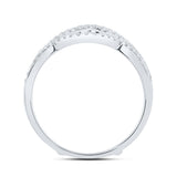 14kt White Gold Womens Round Diamond Wrap Enhancer Wedding Band 1/4 Cttw
