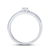 14kt White Gold Womens Round Diamond Wrap Enhancer Wedding Band 1/2 Cttw