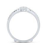 14kt White Gold Womens Round Diamond Wrap Enhancer Wedding Band 3/8 Cttw