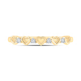 10kt Yellow Gold Womens Round Diamond Heart Ring 1/20 Cttw