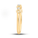 10kt Yellow Gold Womens Round Diamond Heart Ring 1/20 Cttw