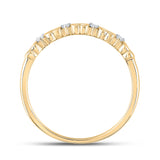 10kt Yellow Gold Womens Round Diamond Heart Ring 1/20 Cttw