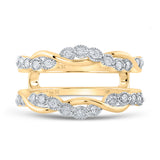 14kt Yellow Gold Womens Round Diamond Wrap Enhancer Wedding Band 1/3 Cttw