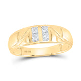10kt Yellow Gold His Hers Round Diamond Square Matching Wedding Set 1/2 Cttw