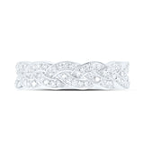 10kt White Gold Womens Round Diamond Braid Band Ring 1/3 Cttw