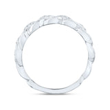 10kt White Gold Womens Round Diamond Braid Band Ring 1/3 Cttw
