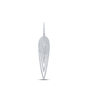 10kt White Gold Womens Round Diamond Fashion Pendant 1-1/2 Cttw