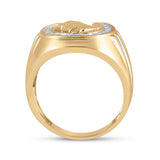 10kt Yellow Gold Mens Round Diamond Horseshoe Ring 1/4 Cttw