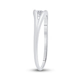 10kt White Gold Womens Round Diamond Solitaire Promise Ring 1/10 Cttw