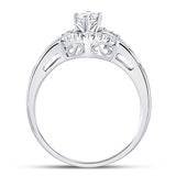 14kt White Gold Marquise Diamond Solitaire Bridal Wedding Engagement Ring 3/4 Cttw