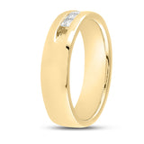 14kt Yellow Gold Mens Princess Diamond Wedding Single Row Band Ring 1/2 Cttw