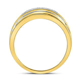 10kt Two-tone Gold Mens Round Diamond Wedding Band Ring 1/8 Cttw