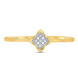 Yellow-tone Sterling Silver Womens Round Diamond Square Cluster Ring .01 Cttw