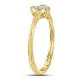 Yellow-tone Sterling Silver Womens Round Diamond Square Cluster Ring .01 Cttw
