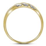 10kt Yellow Gold His Hers Round Diamond Square Matching Wedding Set 1/3 Cttw